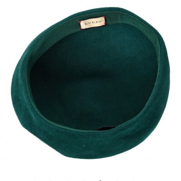 💛 Authentic Gucci Green Felt Beret - Picture 4 of 9